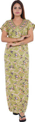 INSTRY Women Nighty(Green)