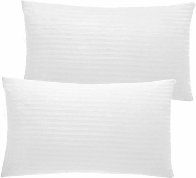 ravido Microfibre Stripes Sleeping Pillow Pack of 2(White)