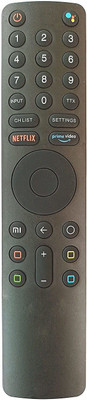 BhalTech LED LCD Smart TV Pairing Manual Will be Inside Remote Packing Remote Control with Prime Video Netflix Function Compatible for MI Voice Remote Controller(Black)