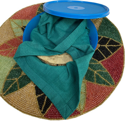 Foverós Roti Kapda Chapati Cover Solid Roti Square Flap Cover(Green, 6)