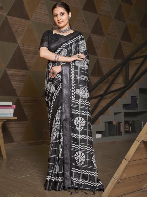 Ratnavati Woven Dharmavaram Silk Blend Saree(Black)