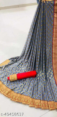 CHANDANII Printed Bollywood Lycra Blend Saree(Grey)