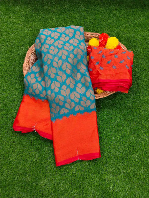SFCS Printed Daily Wear Brasso, Chiffon Saree(Light Blue)