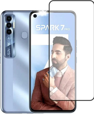 CVWOAKS Edge To Edge Tempered Glass for TECNO SPARK 7PRO(Pack of 1)