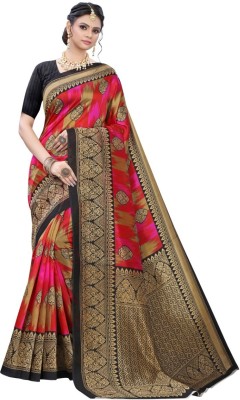 VCREATION Self Design Assam Silk Art Silk Saree(Multicolor)