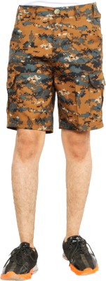 seoneg Animal Print Men Brown Cargo Shorts