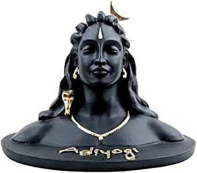 ACLIX Adiyogi Shiv Statue Matte Finish For Car Dashboard Decorative Showpiece  -  10 cm(Polyresin, Black)