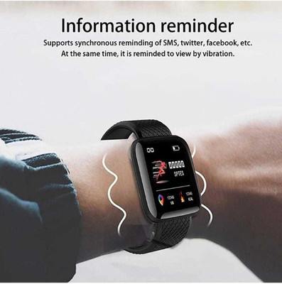 Globalspectra ID 116 SMART WATCHS /SMART BAND(Black Strap, Size : FREE SIZE)