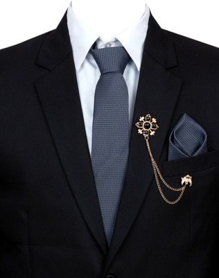RANDOM STRIPE Silk Tie Pin Set(Grey)