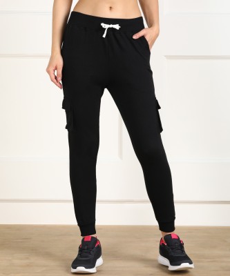 SHARKTRIBE Self Design Women Black Track Pants