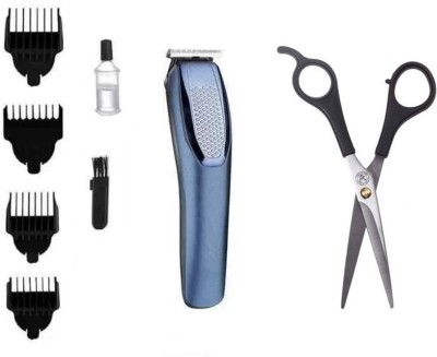 Lenon 1210 Rechargeable Hair Beard Moustache Trimmer & Hair Cutting Scissor Trimmer 45 min  Runtime 6 Length Settings(Blue)