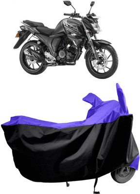 Amexride Two Wheeler Cover for Yamaha(FZ S FI (V 2.0) BS6, Black, Blue)