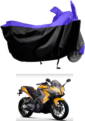 Amexride Two Wheeler Cover for Bajaj(Pulsar SS400, Black, Blue)
