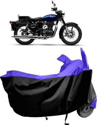 Amexride Two Wheeler Cover for Royal Enfield(Bullet 350 New BS6, Blue, Black)