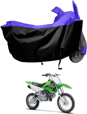 Amexride Two Wheeler Cover for Kawasaki(KLX 110, Blue, Black)