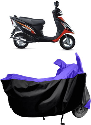 Amexride Two Wheeler Cover for TVS(Scooty Streak, Blue, Black)