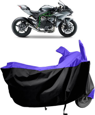 Amexride Two Wheeler Cover for Kawasaki(Ninja H2, Blue, Black)