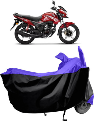 Amexride Two Wheeler Cover for Honda(CB Shine SP, Black, Blue)