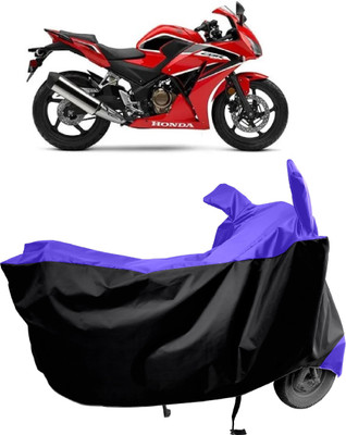 Amexride Two Wheeler Cover for Honda(CBR300R BS6, Blue, Black)