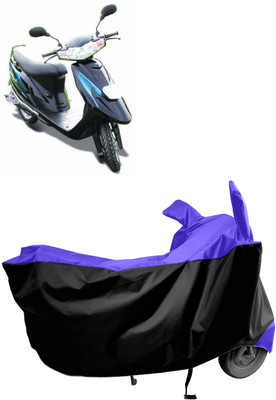 Amexride Two Wheeler Cover for TVS(Teenz, Black, Blue)
