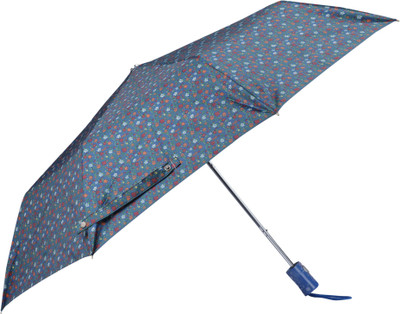 The CLOWNFISH Splash 3 Fold Auto Open 190 T Immitation Nylon Umbrellas (Peacock Blue) Umbrella(Blue)