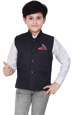 Qitty Solid Boys Waistcoat