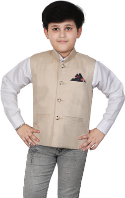 Qtsy Solid Boys Waistcoat