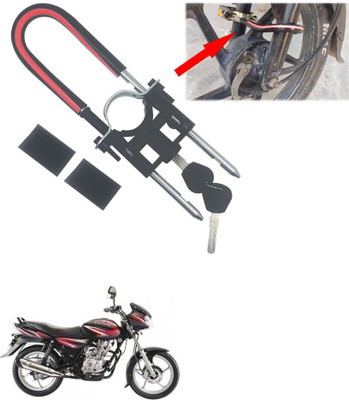 Qiisx Computerised Wave Key Bike Front Shocker Lock Wheel Lock Bike Front Shocker Lock Wheel Lock For Discover 125 DTS-i Wheel Lock(Black, Red)