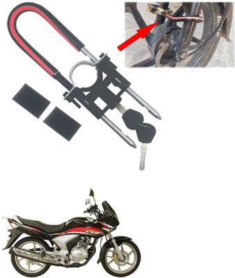 AutoGnix Computerised Wave Key Bike Front Shocker Lock Wheel Lock Bike Front Shocker Lock Wheel Lock For CBF150 Wheel Lock(Black, Red)