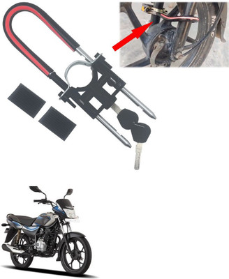 AutoGnix Computerised Wave Key Bike Front Shocker Lock Wheel Lock Bike Front Shocker Lock Wheel Lock For Platina 110 Wheel Lock(Black, Red)