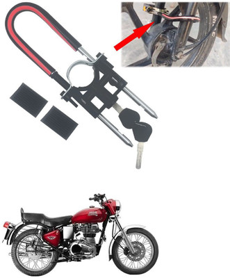 Qiisx Computerised Wave Key Bike Front Shocker Lock Wheel Lock Bike Front Shocker Lock Wheel Lock For Bullet Electra Twinspark Wheel Lock(Black, Red)