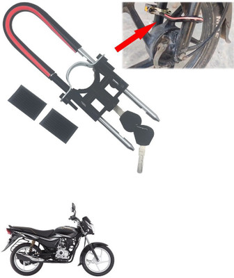 Qiisx Computerised Wave Key Bike Front Shocker Lock Wheel Lock Bike Front Shocker Lock Wheel Lock For Platina Wheel Lock(Black, Red)