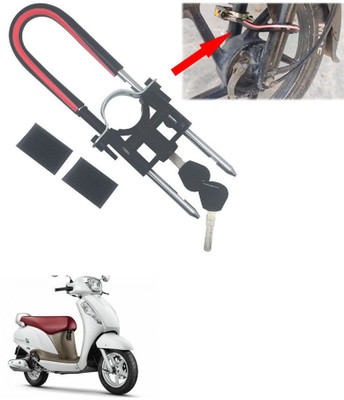 Qiisx Computerised Wave Key Bike Front Shocker Lock Wheel Lock Bike Front Shocker Lock Wheel Lock For New Access 125 Wheel Lock(Black, Red)