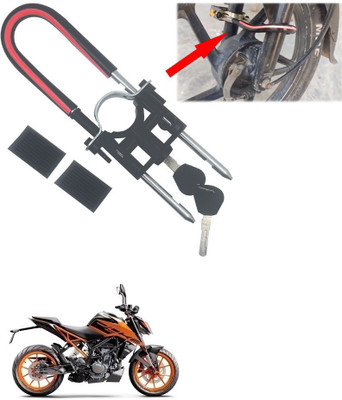 AutoGnix Computerised Wave Key Bike Front Shocker Lock Wheel Lock Bike Front Shocker Lock Wheel Lock For Duke 200 Wheel Lock(Black, Red)