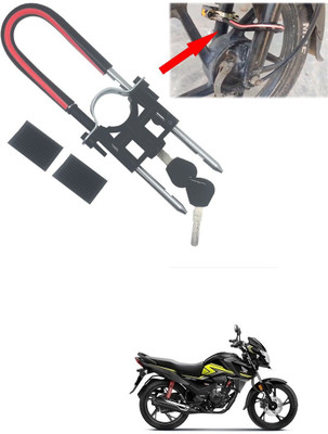 AutoGnix Computerised Wave Key Bike Front Shocker Lock Wheel Lock Bike Front Shocker Lock Wheel Lock For SP 125 Wheel Lock(Black, Red)
