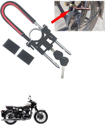 AutoGnix Computerised Wave Key Bike Front Shocker Lock Wheel Lock Bike Front Shocker Lock Wheel Lock For Classic Chrome Wheel Lock(Black, Red)