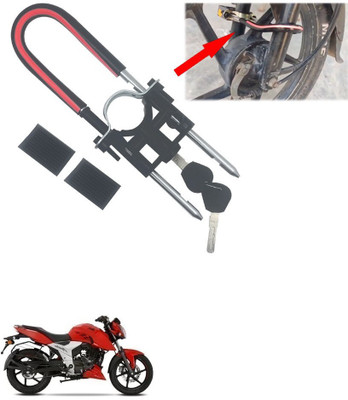 AutoGnix Bike Front Shocker Lock Wheel Lock For Apache RTR 160 4V Wheel Lock(Black, Red)