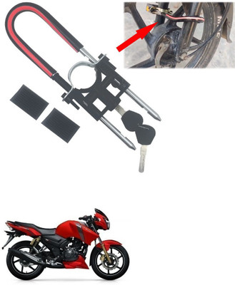 Qiisx Bike Front Shocker Lock Wheel Lock For Apache RTR 160 Wheel Lock(Black, Red)