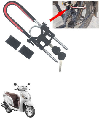 AutoGnix Computerised Wave Key Bike Front Shocker Lock Wheel Lock Bike Front Shocker Lock Wheel Lock For Aviator Wheel Lock(Black, Red)