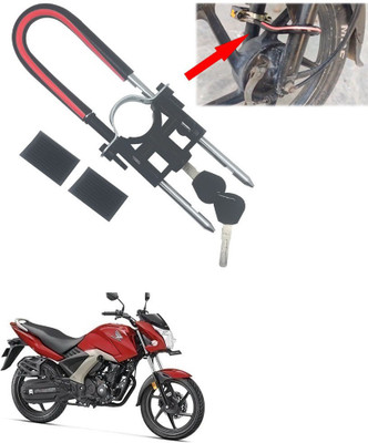 AutoGnix Bike Front Shocker Lock Wheel Lock For CB Unicorn 160 Wheel Lock(Black, Red)