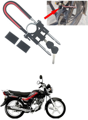 AutoGnix Computerised Wave Key Bike Front Shocker Lock Wheel Lock Bike Front Shocker Lock Wheel Lock For Heat Wheel Lock(Black, Red)