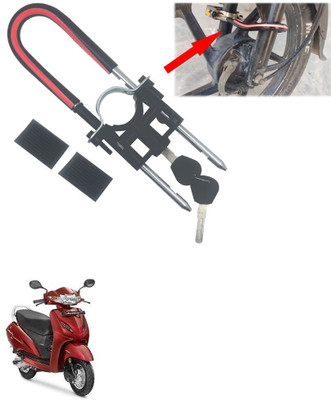 AutoGnix Computerised Wave Key Bike Front Shocker Lock Wheel Lock Bike Front Shocker Lock Wheel Lock For Activa 4G Wheel Lock(Black, Red)