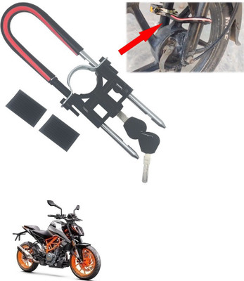 Qiisx Computerised Wave Key Bike Front Shocker Lock Wheel Lock Bike Front Shocker Lock Wheel Lock For Duke 390 Wheel Lock(Black, Red)