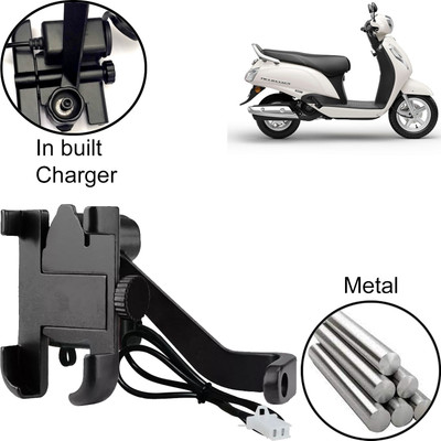 DvineAutoFashionZ Aluminum Alloy Mobile Phone Holder Motorcycle Bike Handlebar Mount For Access Bike Mobile Holder(Black)