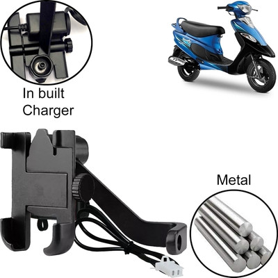 DvineAutoFashionZ Aluminum Alloy Mobile Phone Holder Motorcycle Bike Handlebar Mount For Pep Plus Bike Mobile Holder(Black)