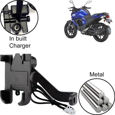 DvineAutoFashionZ Aluminum Alloy Mobile Phone Holder Motorcycle Bike Handlebar Mount For FZ-FI V3 Bike Mobile Holder(Black)