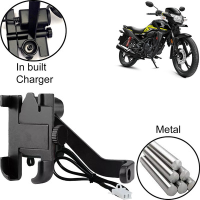 DvineAutoFashionZ Aluminum Alloy Mobile Phone Holder Motorcycle Bike Handlebar Mount For SP 125 Bike Mobile Holder(Black)