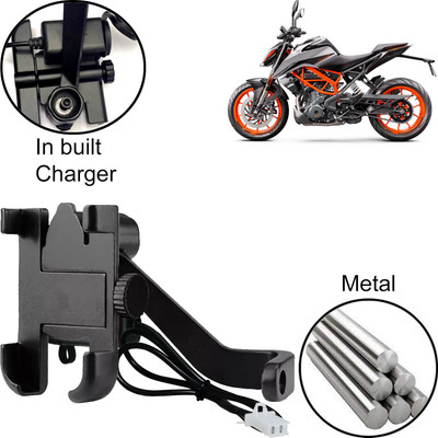 DvineAutoFashionZ Aluminum Alloy Mobile Phone Holder Motorcycle Bike Handlebar Mount For 390 Duke Bike Mobile Holder(Black)