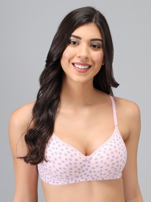 HiloRill Women T-Shirt Lightly Padded Bra(Pink)