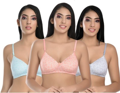 ESOROUCHA Women Full Coverage Lightly Padded Bra(Pink)